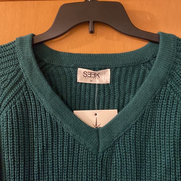 SEEK The Label Punk Rock Deconstructed Pullover Sweater Teal Size Medium - Picture 2 of 13